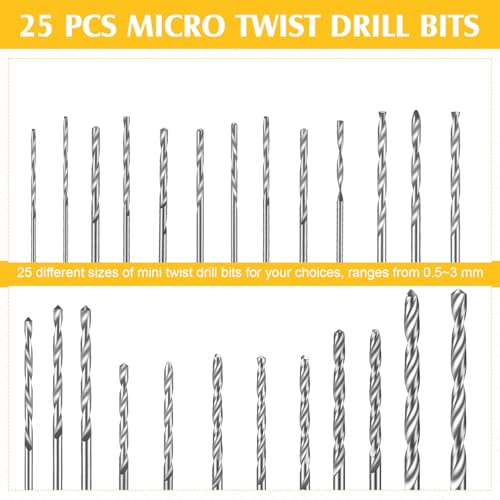 Mudder 36 Pcs Pin Vise Hand with Micro Drill Bits Set, Gold - color: Gold