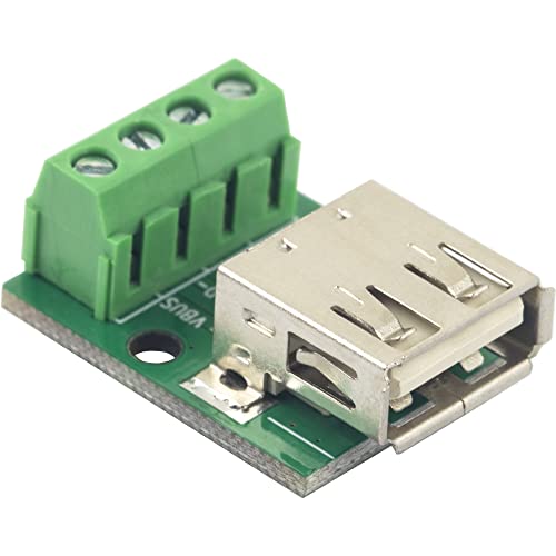 5pcs USB Type A Female to Terminal Screw Adapter Board USB A Breakout Board 4 Pin Output 3.81mm / 0.15" Pitch - color: USB A Female Breakout