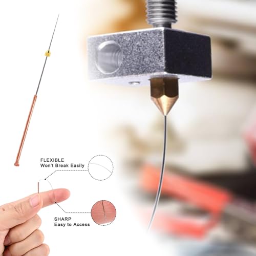 BORDSTRACT 3D Printer Nozzle Tool, Cleaning and Maintenance Kit, 5pcs 0.6mm Cleaning Needles for 0.6mm Nozzles, Quick and Easy Cleaning Material - size: 0.6