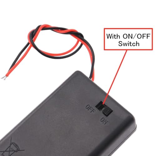 3X AA Battery Case Holder with Lead Wire Bundle Switch Cover and Screws, Battery Storage Boxes, AA Charging 3 Bay Battery Holder, 3 Slots in Parallel Plastic Batteries Case