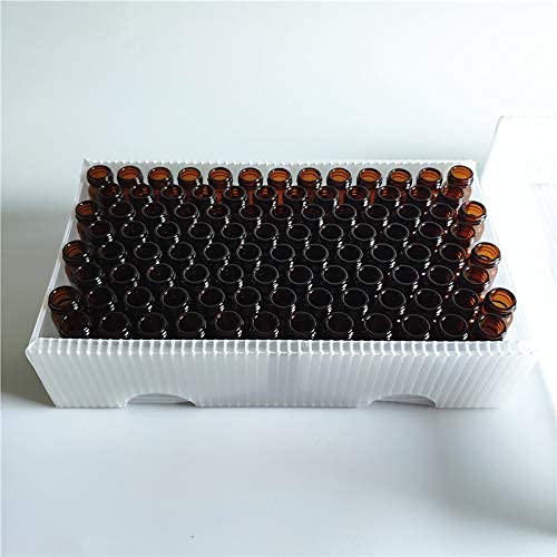 Pack of 100 Glass Vials with Black Phenolic Screw Caps (4ml, Brown) - color: Brown, size: 4ml