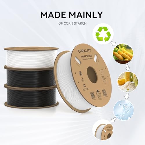 Creality Hyper PLA Filament 1.75mm, 30-600mm/s High Speed 3D Printer Filament, Dimensional Accuracy +/-0.02mm, Fit Most FDM 3D Printers, 4 Pack 1kg Spool(2.2lbs), Black & White - color: Black & White