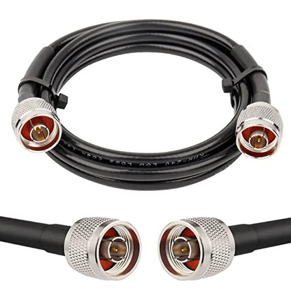 MOOKEERF KMR240 N Cable - 6FT Ultra Low Loss N Male to N Male Cable Pure Copper 50 ohm for 3G/4G/5G/LTE/ADS-B/Ham/GPS/WiFi/RF Radio to Antenna or Signal Booster Use - size: 6FT