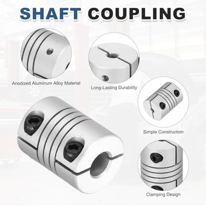 MECCANIXITY 2 Pcs 5 to 6mm Flexible Shaft Coupling 20mm L 15mm Dia - size: 5 to 6mm