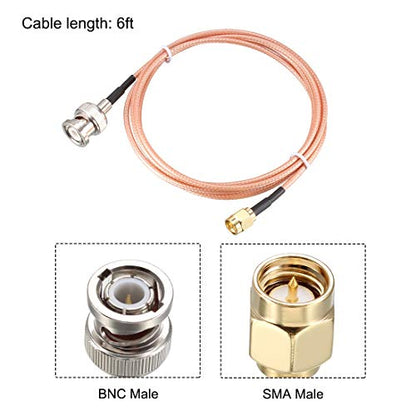 uxcell RG316 Coaxial Cable with BNC Male to SMA Male Connectors 50 Ohm 6 Ft - size: 6 Feet