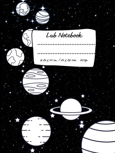Lab notebook grid (4x4) hardcover 200 pages: Laboratory notebook with numbered pages and table of contents