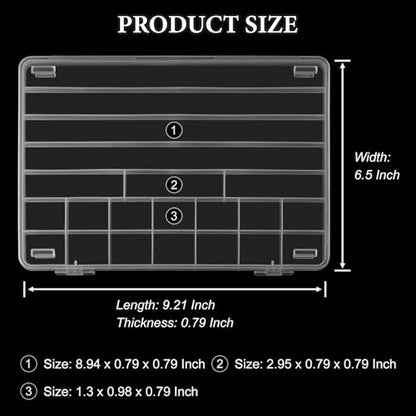 SUTOKAKA 1Pc 21 Grids Plastic Jewelry Organizer Necklace Storage Box Small Compartments Bead Container for DIY Nail Crafts Beading Art Supplies - size: 21
