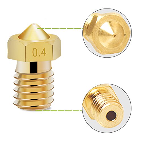 14 Pcs M6 3D Printer Nozzle 0.4mm Extruder Brass Nozzle Print Head for 1.75mm Filament E3D V5 V6 Makerbot