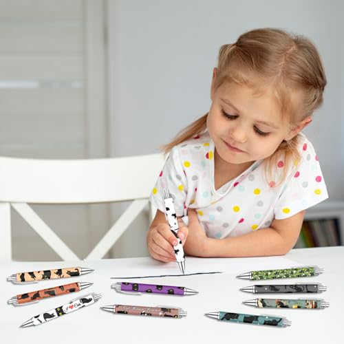 Idealmuzik Black Cat Ballpoint Pens Set – Cute Aesthetic Cat Design Pens for Office, Journaling, and Stationery Lovers – Smooth Writing Pens for Daily Use, Notes, or Gifts – Stylish & Fun, 10 Pack - color: Black Cat
