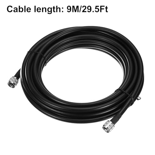 uxcell UHF Male PL-259 to UHF Male PL-259 Low Loss RG213 Coax Jumper Cable 9M/29.5Ft - size: 29.5 Feet