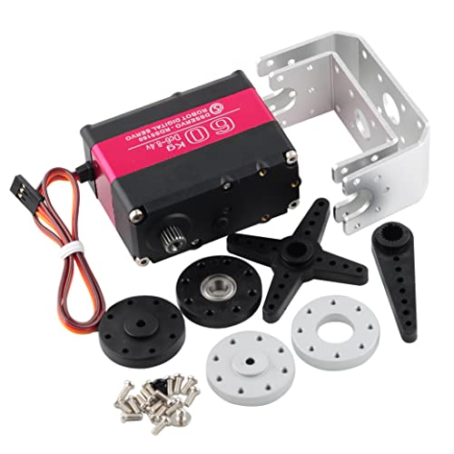 RDS5160 Servo 60 kg RC Digital Servo High Torque Mental Gear 180 270 Degree with U-Shaped Mount Disc for 1/5 RC Car Robotics DIY Projects (180) - size: 60KG 180°