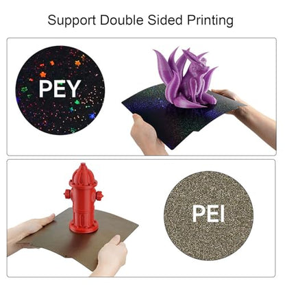BORDSTRACT Double-Sided Build Plate, PEY Starry Sky + PEI Textured Spring Steel 235x235mm Without Soft Magnetic Base, Printing Platform for K1/K1 Max Model 3D Printer - style: PEI spray + PEY starry sky 235*235mm