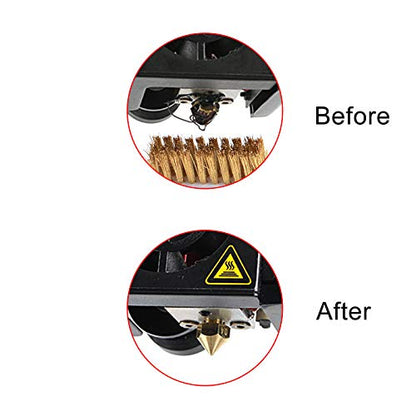 6mm 7mm L-Shaped Hexagonal Wrench Tool for Fixed Mk8 Ender 3 Brass Nozzle Included Copper Wire Toothbrush 3D Printer Accessories