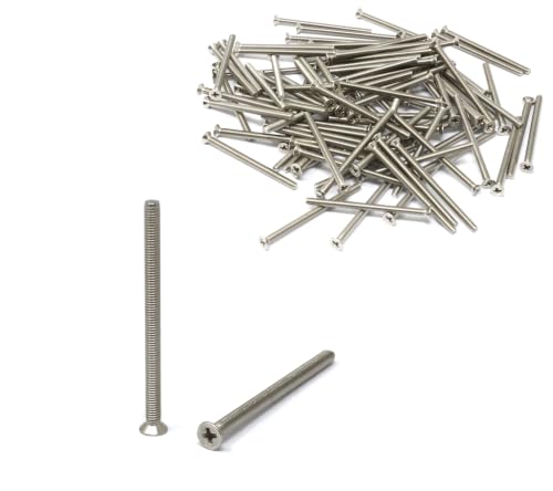 iexcell 100 Pcs M3 x 45mm Thread Pitch 0.5 mm Stainless Steel 304 Phillips Drive Flat Head Countersunk Screws Bolts, Bright Finish - size: M3 x 45mm