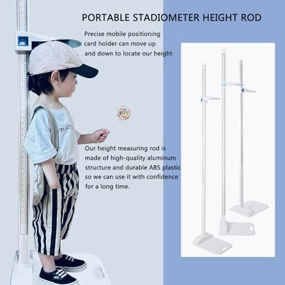 Aluminum Alloy Height Measurement 5-Section Portable Height Measure 8-82 inch/20-210 cm/Unit with cm & inch for Offices, Gyms, School and Physical examinations - color: light blue-height measuring rod-3