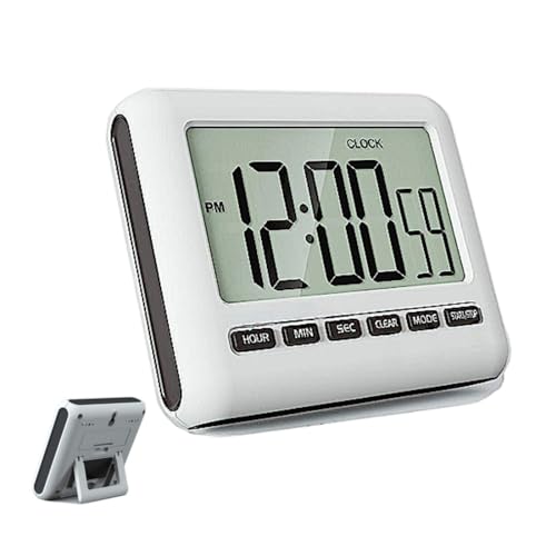 Magnetic Digital Clock for Kitchen - Timer with Alarm, 12/24 Hours, Big Screen, Loud Alarm & Strong Magnet - Count-Up & Count Down for Baking, Sports, Office, Study - Black