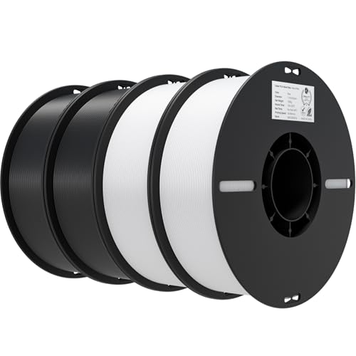 Creality PLA 3D Printer Filament, Black & Black & White & White, 4-Pack - color: Black*2+white*2 Pla, size: 4kg
