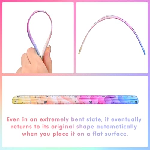 4 Pcs Flexible Rulers Set, Geometry Kit, Bendable Rulers (8 Inch)