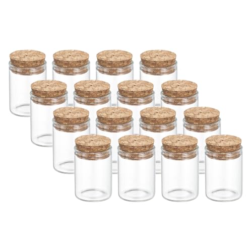 PATIKIL 15ml Glass Test Tubes with Caps Cork Stopper, 16 Pcs, 30x40MM - size: 15ml