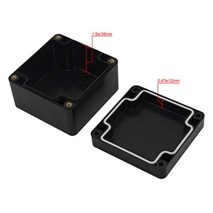 LeMotech ABS Plastic Electrical Project Case Power Junction Box, Project Box Black 3.27"x3.19"x2.2"(83 x 81 x 56mm)(Pack of 2) - color: Black (2 packs), size: 3.27" x 3.19" x 2.2"