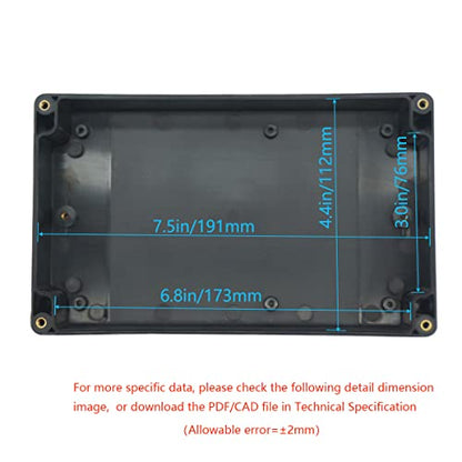 Junction Box, Zulkit Project Box IP65 Waterproof Outdoor Box ABS Plastic Electrical Boxes Electronic Enclosure Black 7.9 x 4.7 x 2.2 inch(200 x 120 x 56 mm)(Pack of 1) - size: 7.9" x 4.7" x 2.2"(Pack of 1)
