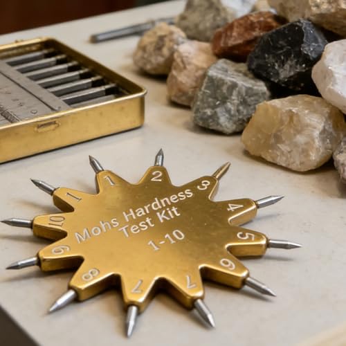Mohs Hardness Tester, 1-10 Scratch Test Tool with Clear Storage Box