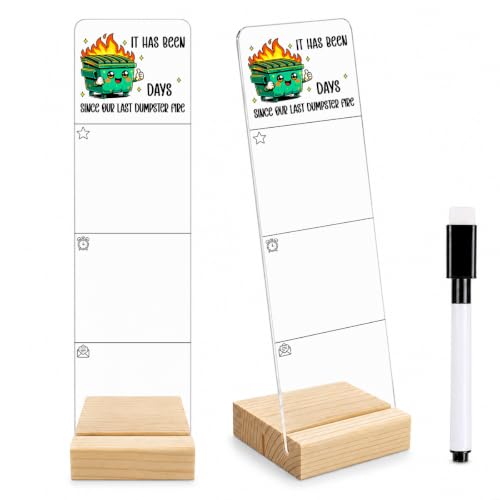 Dumpster Fire Memo Board Funny Office Acrylic Monitor Memo Board - color: It Has Been Days