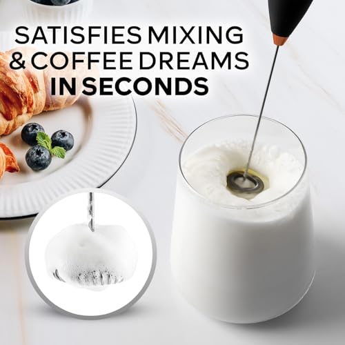 Zulay Kitchen Powerful Milk Frother Wand With Duracell Batteries - Ultra Fast Handheld Drink Mixer - Electric Whisk Foam Maker for Coffee, Lattes, Cappuccino & Matcha - Z1 Motor - Black & Copper - color: 05 - Black Copper, size: Z1 Motor + Batteries
