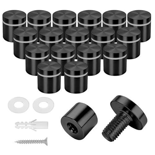 20 Pack 1" x 1" Stainless Steel Standoff Screws for Acrylic Signs, Black - color: Black, size: 1" x 1" , 20 Pcs