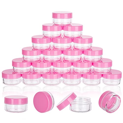 5 Gram Sample Containers 50 Count Small Travel Containers with Lids - color: Pink