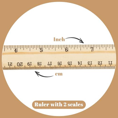 80 Pack Wooden Rulers, 12 Inch/30 cm, Double-Sided for Classroom
