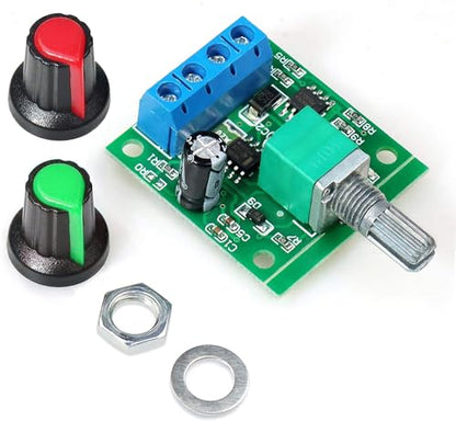 Gebildet 2pcs PWM Low Voltage Motor Speed Controller DC 1.8V 3V 5V 6V 12V 2A 1803BK 1803B Adjustable Driver Switch with Speed Control Knob - style: 12V-5pin