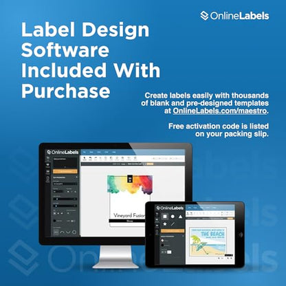 OnlineLabels 1.75" x 0.5" Rectangle Labels - White Matte - 1,000 Sheets - size: 1000 Sheet Pack