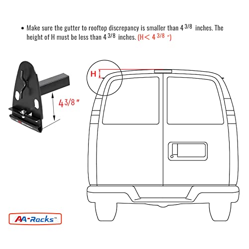 Model RX27 Fullsize Steel Three-Bar Van Ladder Roof Racks with Middle Adjustable Bar and Cargo Roller - Black - color: Black, size: 3 Bars