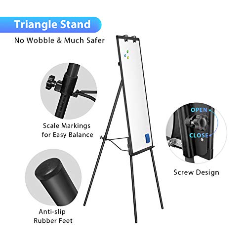 Maxtek Easel Whiteboard 36 x 24, Stand Tripod with Height Adjustable, Black - style: 36x24 Black