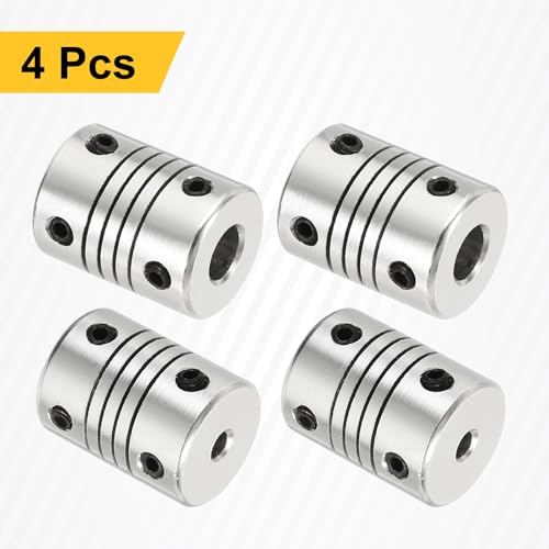 uxcell 4Pcs Flexible Couplings 3mm to 6mm Aluminum Alloy Joint Connector - size: 3mm to 6mm, style: D15 x L20mm