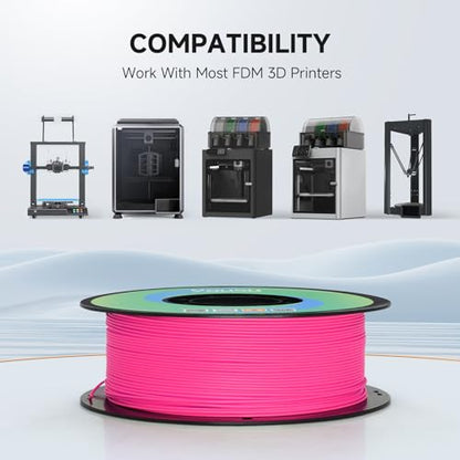 YOUSU Matte PLA 3D Printer Filament 1.75mm, Magenta 3D Printing Filament, A Variety of Colors and Unique Matte Effect, Excellent Print Quality, Easy to Print, Fit Most FDM Printers, 1kg (2.2lbs) - color: 08-matte Magenta, size: Matte PLA