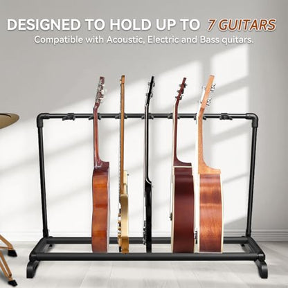 AZOR 7 Multi Guitar Stand Rack, Foldable Guitar Holder - size: 7 Holder