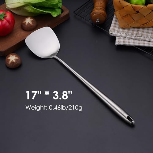 17″ Wok Spatula and Ladle - 304 Stainless Steel Wok Tools Set - color: 2-Pieces