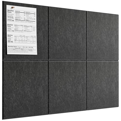 MaxGear Felt Bulletin Board 36" x 24", Dark Gray Felt Wall Tiles Push Pins - color: Dark Gray, size: 36" x 24"