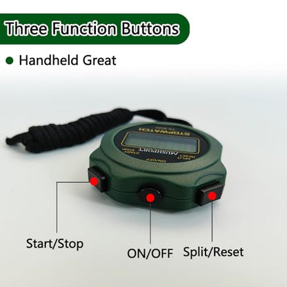 Stopwatch Timer, Digital Stop-Watch for Sports, Green - style: non-waterproof-green