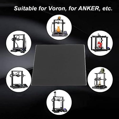 Compatible Glass Build Plate, 250x250x4mm, High Adhesion, Inorganic Coating, Easy Demoulding, Excellent Flatness, for 3D Printer