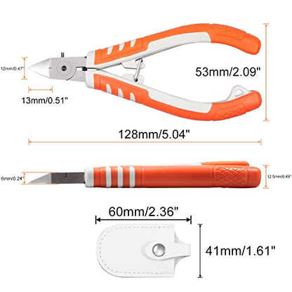 SPEEDWOX 5 Inch Diagonal Cutting Pliers Tapered Head Ultra Sharp Model Sprue Wire Clippers Electrical Wire Cutter Side Cutting Nippers with Safety Lock CR-V Steel - style: B
