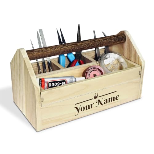 Ikee Design Personalized Custom Engraved Wooden Craft Toolbox - color: Personalized