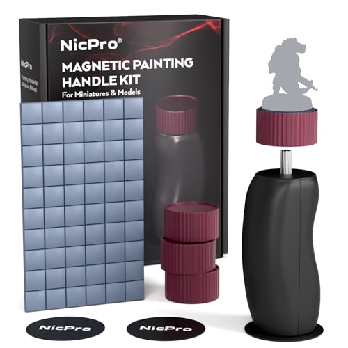 Nicpro Miniature Painting Handle Kit, 360° Rotating Miniature Holder