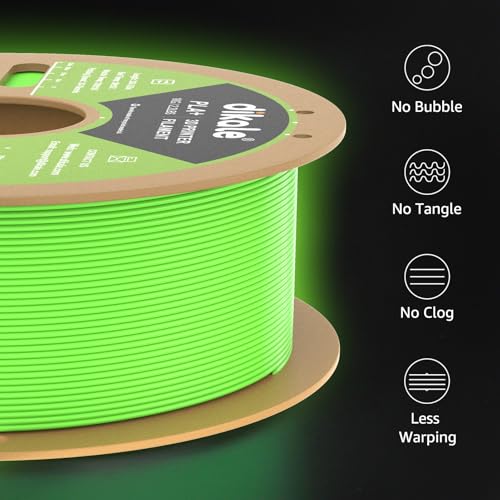 PLA+ 3D Printer Filament Luminous Green, 1.75mm No Tangle, Net Weight 2.2lbs Spool (1kg, PLA Pro Plus, Green with Glow in the Dark Effect - color: Pla 1kg-green With Luminous Effect
