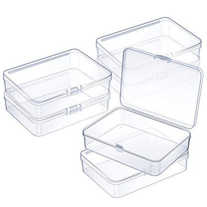 Jetec 6 Pieces Small Clear Plastic Storage Box, 4.5 x 3.3 x 1.2 Inch - size: 4.5 x 3.3 x 1.2 Inch