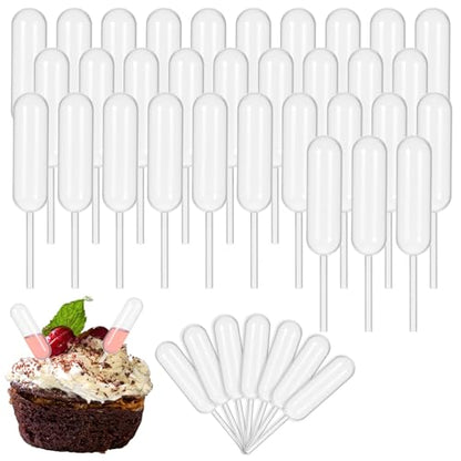 1000 Pcs Cupcake Pipettes Clear 4 ml Plastic Transfer Tubes Liquid Dropper Pipettes Small Disposable Dropper for Cupcakes Chocolate Dessert Ice Cream