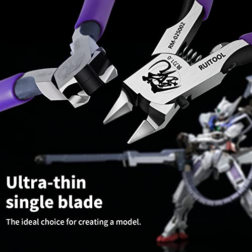 RUITOOL Model Nippers for Beginners, 4.7" Single Blade Nipper for Gunpla - color: Purple