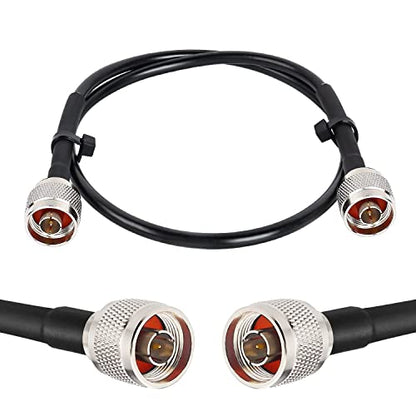 MOOKEERF KMR240 N Cable - 2FT Ultra Low Loss N Male to N Male Cable Pure Copper 50 ohm for Antenna,WiFi Router,Signal Booster, Amplifier - size: 2FT
